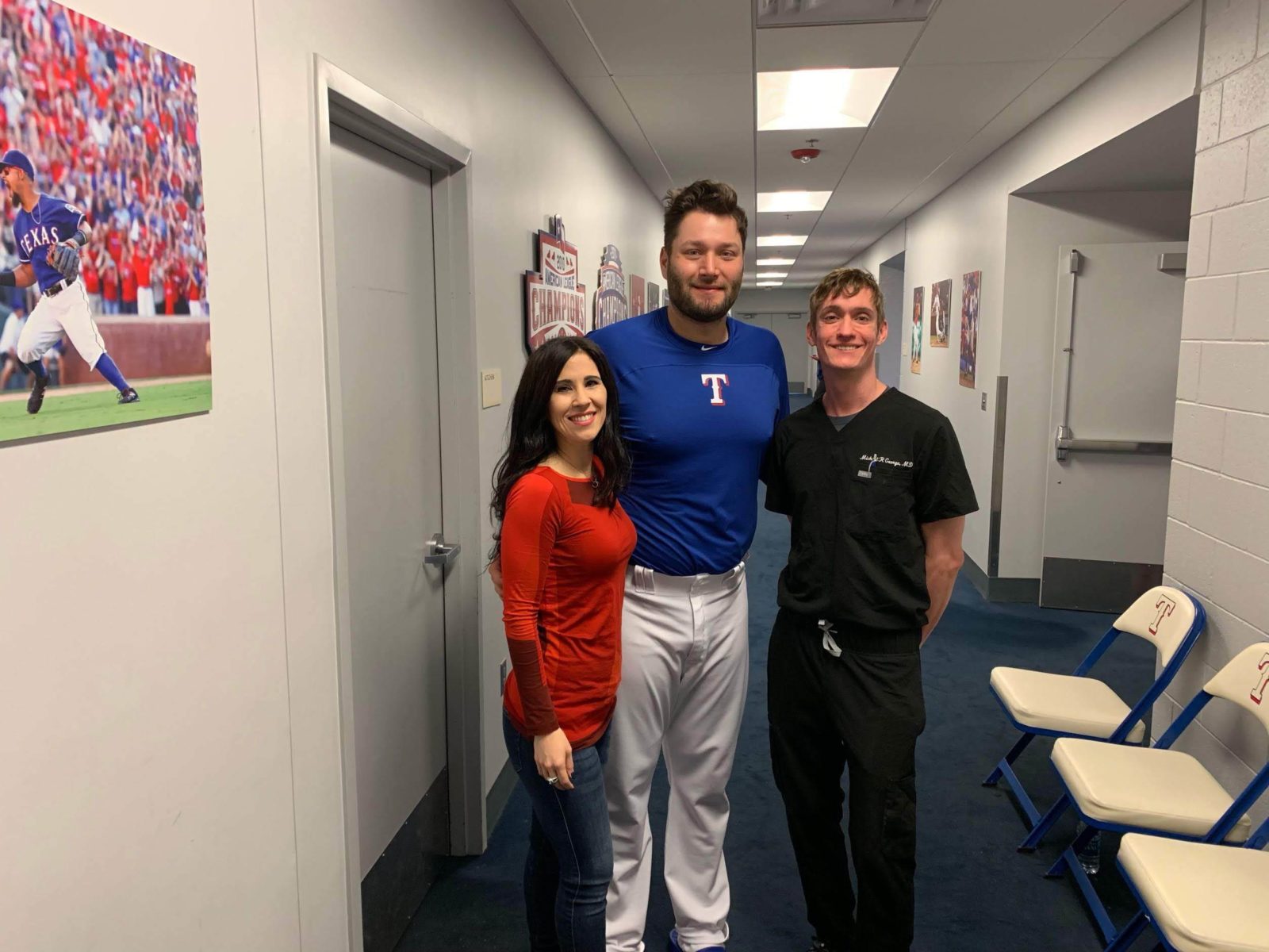Dr. Sanchez with Dr. George and Lance Lynn