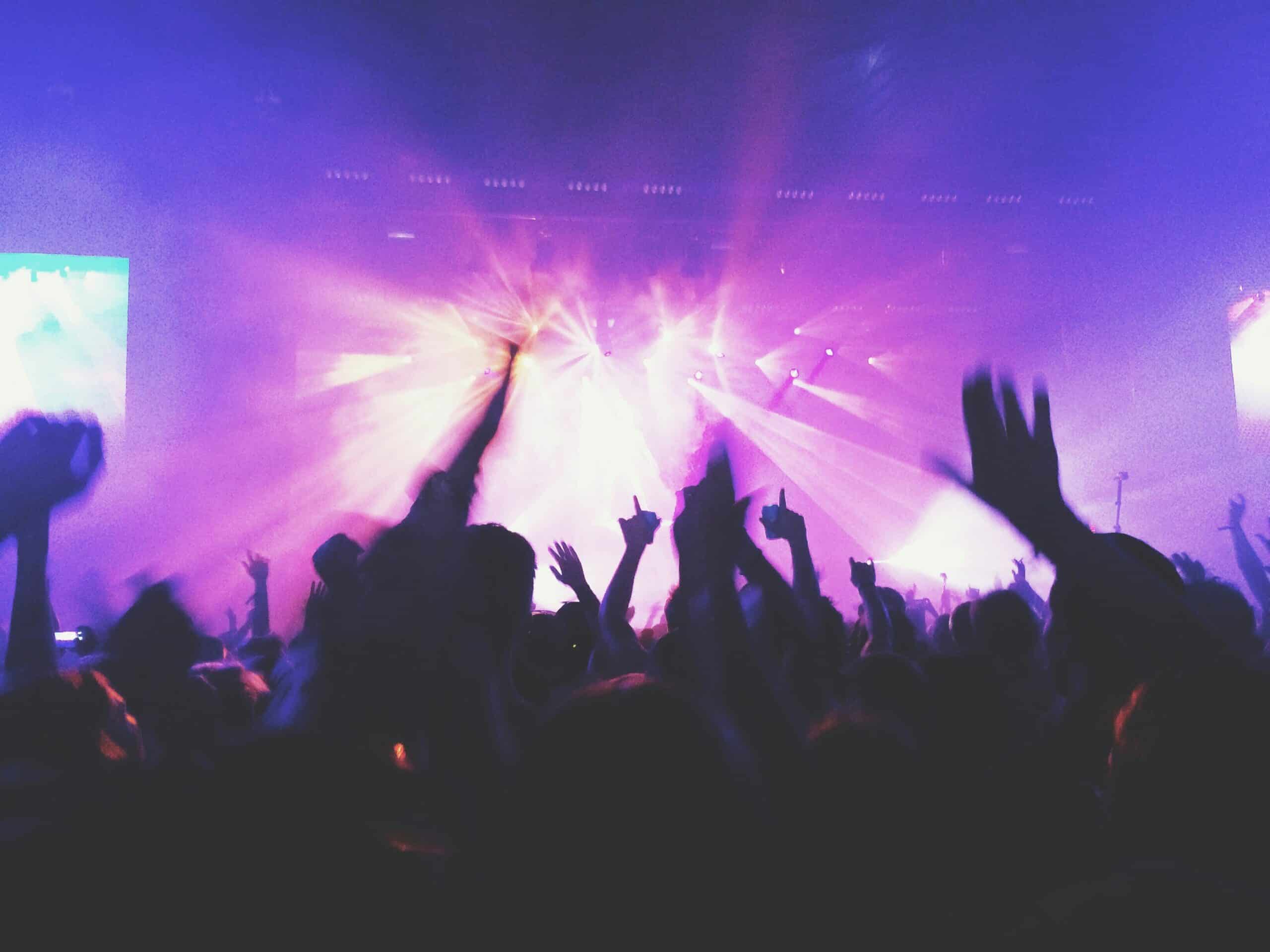 Concert stage lights — representing Taylor Swift's music career