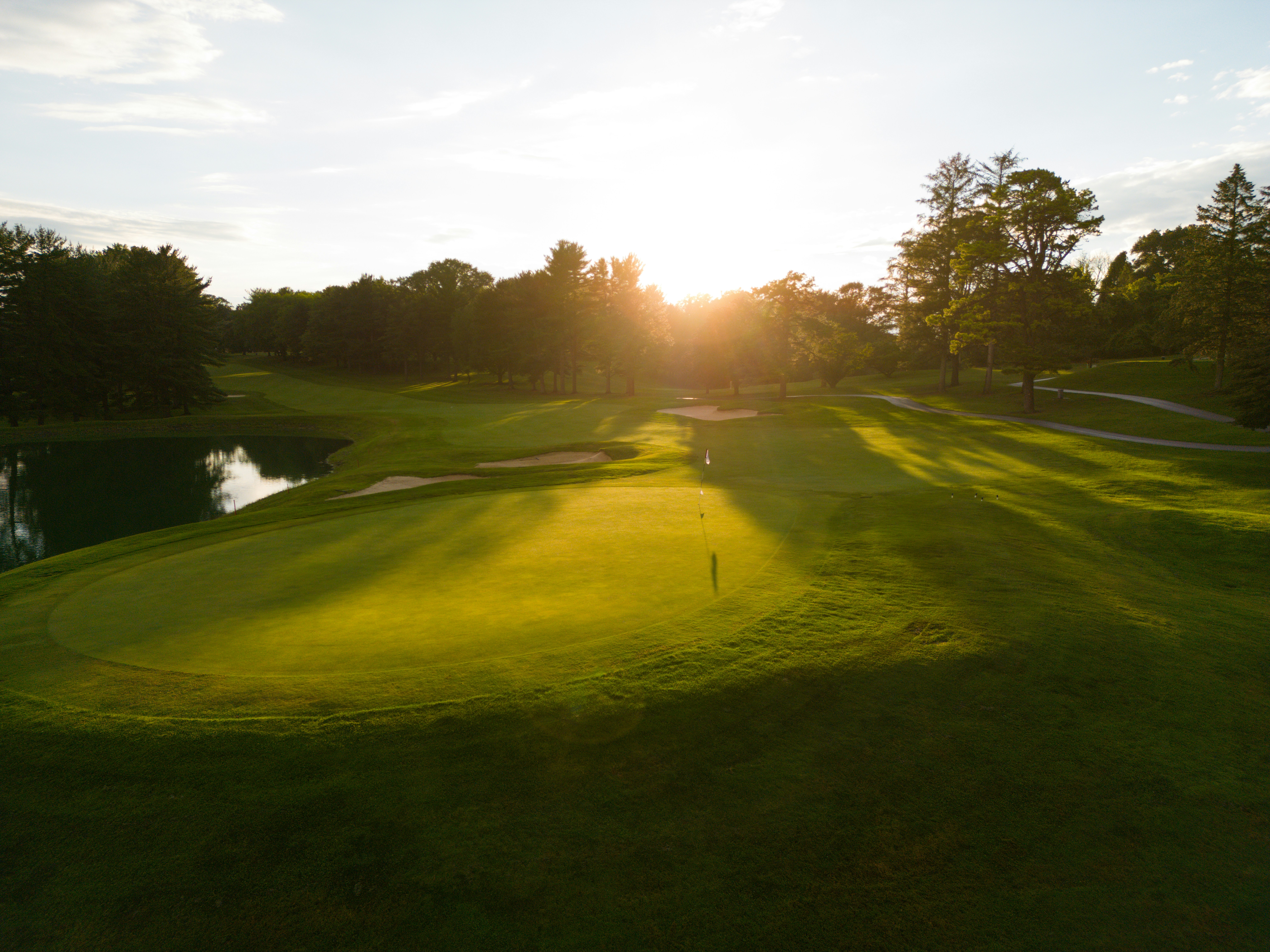 Golf course at sunrise